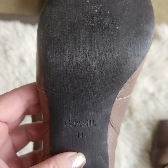 FOSSIL Genuine Leather Ankle Booties Sz 10 - Picture 13 of 14